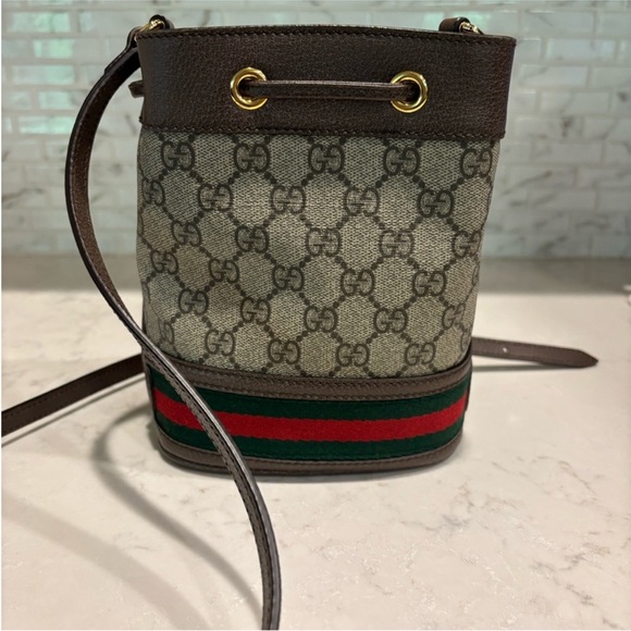 Gucci Signature Brown and Green Crossbody Bag - Picture 4 of 6